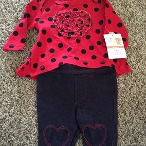 BNWT 0-3 months polka dot baby girl outfit